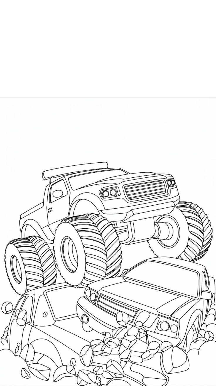 tekening monstertrucks
