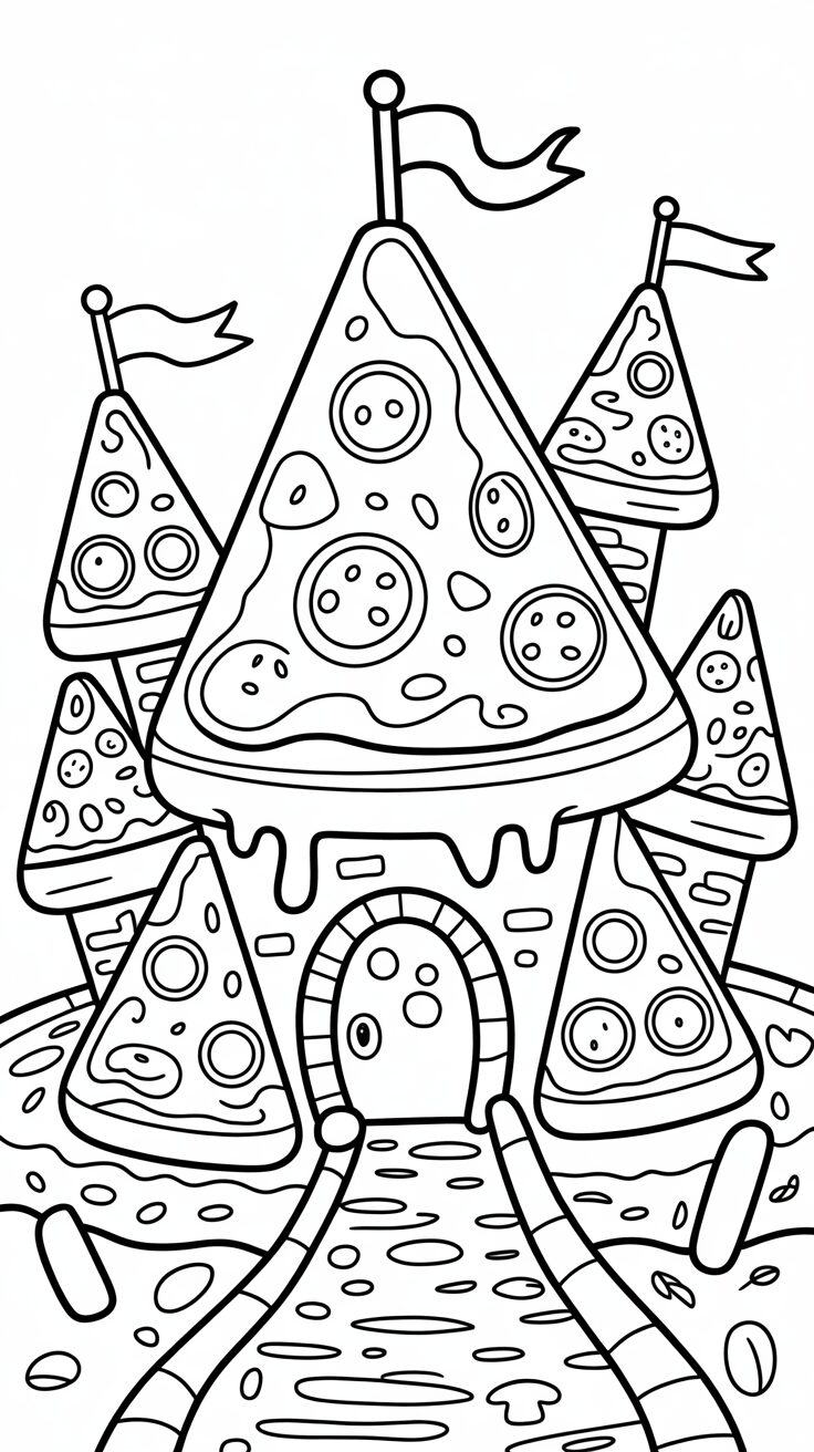 tekening pizza