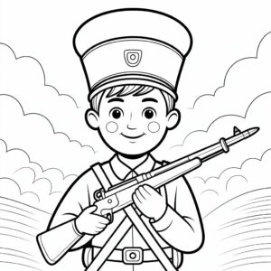 desenho de soldados para colorir