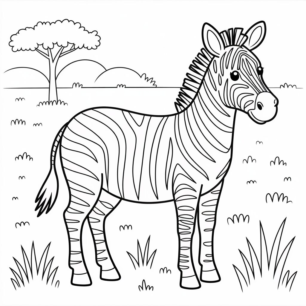 zebra tekenen simpel
