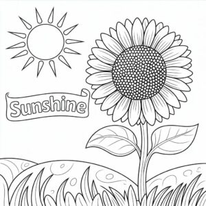 desenho girassol para colorir