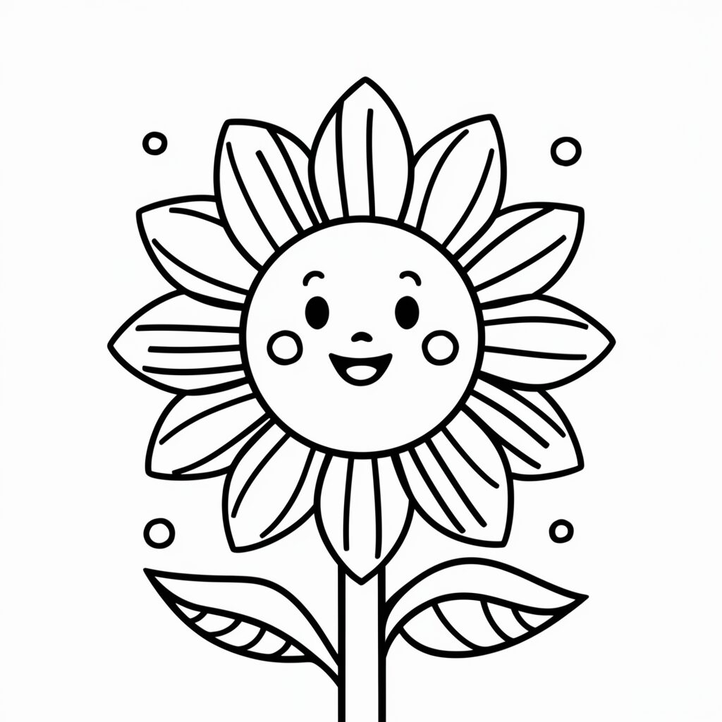 zonnebloem tekenen simpel