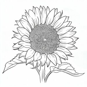 girassol para colorir e imprimir