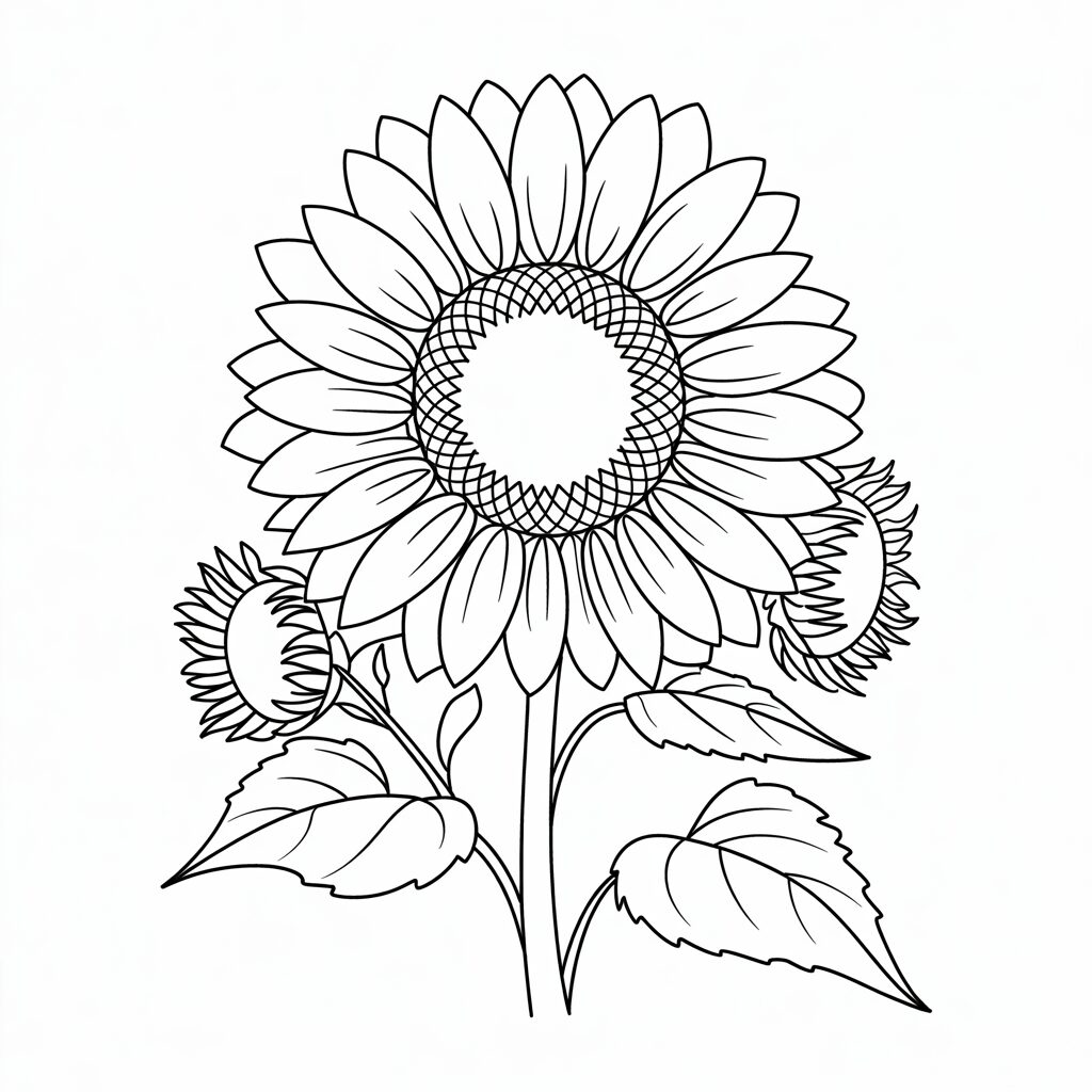 zonnebloem tekening makkelijk