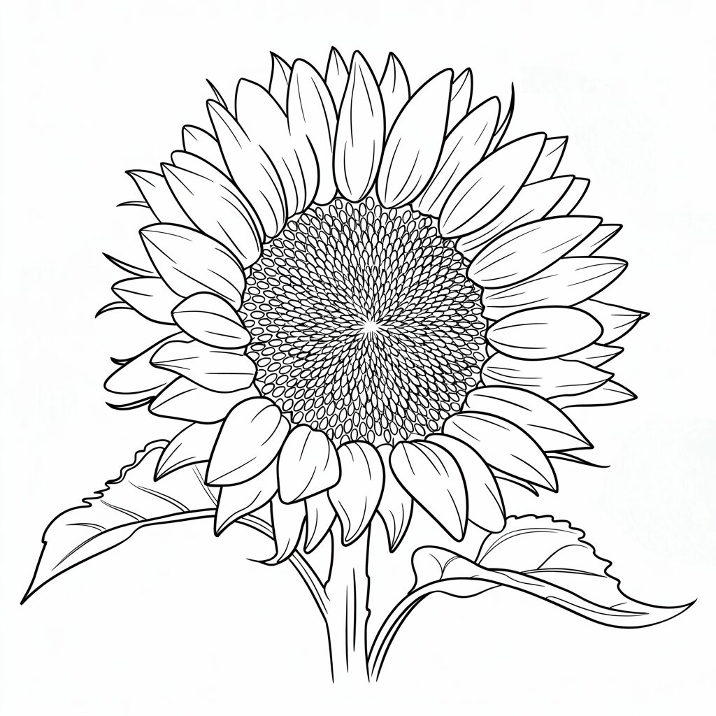 zonnebloem tekening