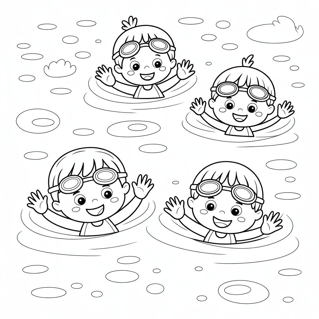 zwembad tekenen makkelijk