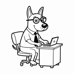 Page de coloriage chien d’affaires