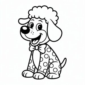 Page de coloriage chien clown