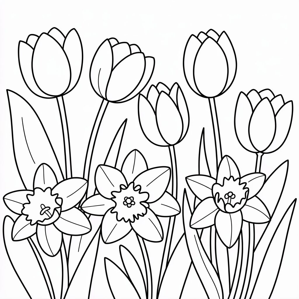 Coloriages de fleurs de printemps gratuits en PDF