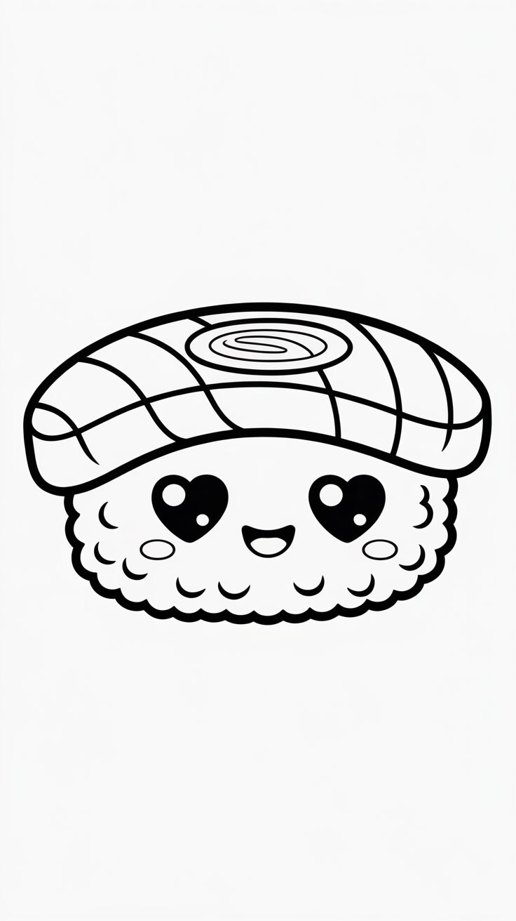 Garnalen sushi met saus kleurplaat