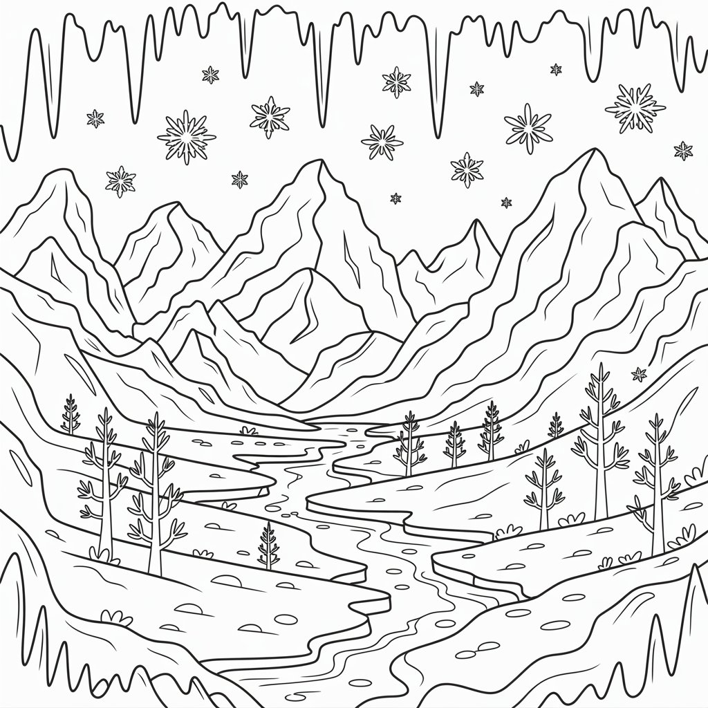 IJstijd Landschappen kleurplaten