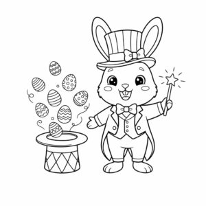 Kleurplaat Paashaas Goochelaar