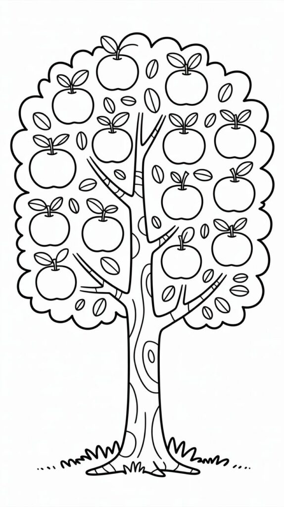 Free Printable Apple Coloring Pages 34 Pages (PDF)