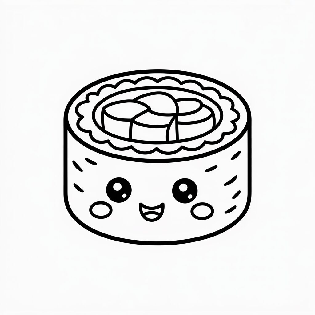 Komkommer maki kleurplaat