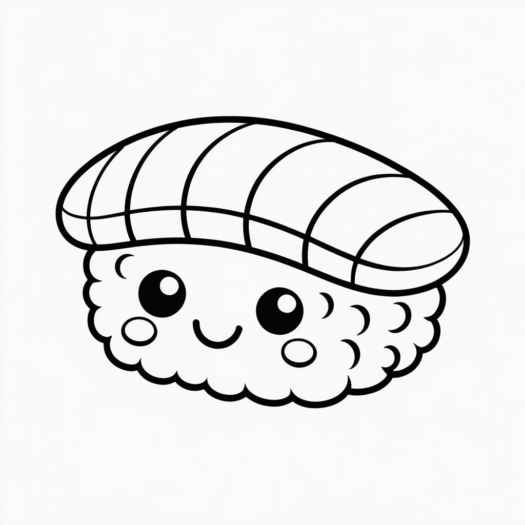 Lieve Nigiri met een glimlach kleurplaten