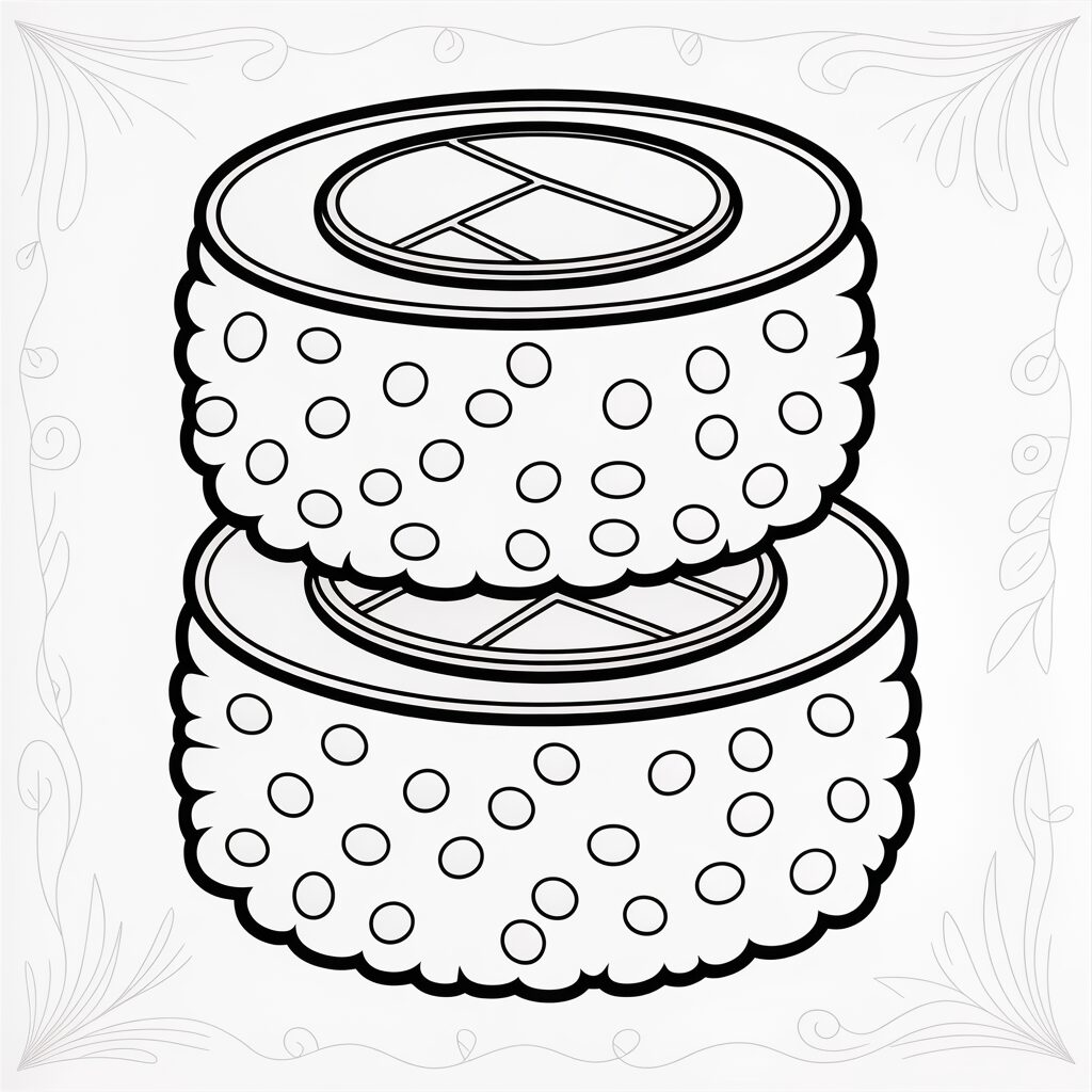 Maki rolletjes kleurplaat