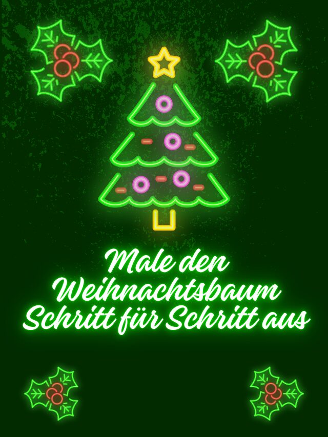 Male den Weihnachtsbaum Schritt für Schritt aus
