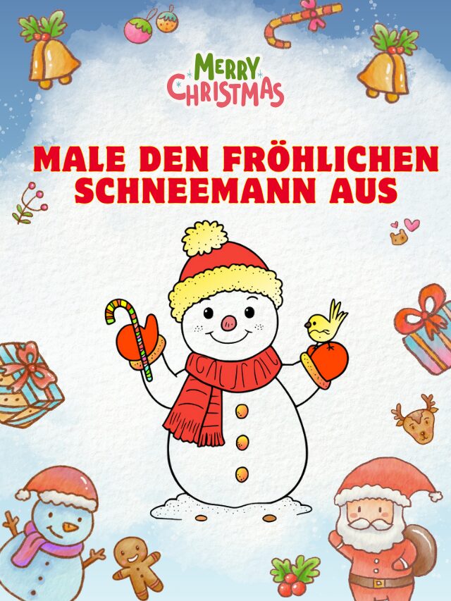 Male den fröhlichen Schneemann au