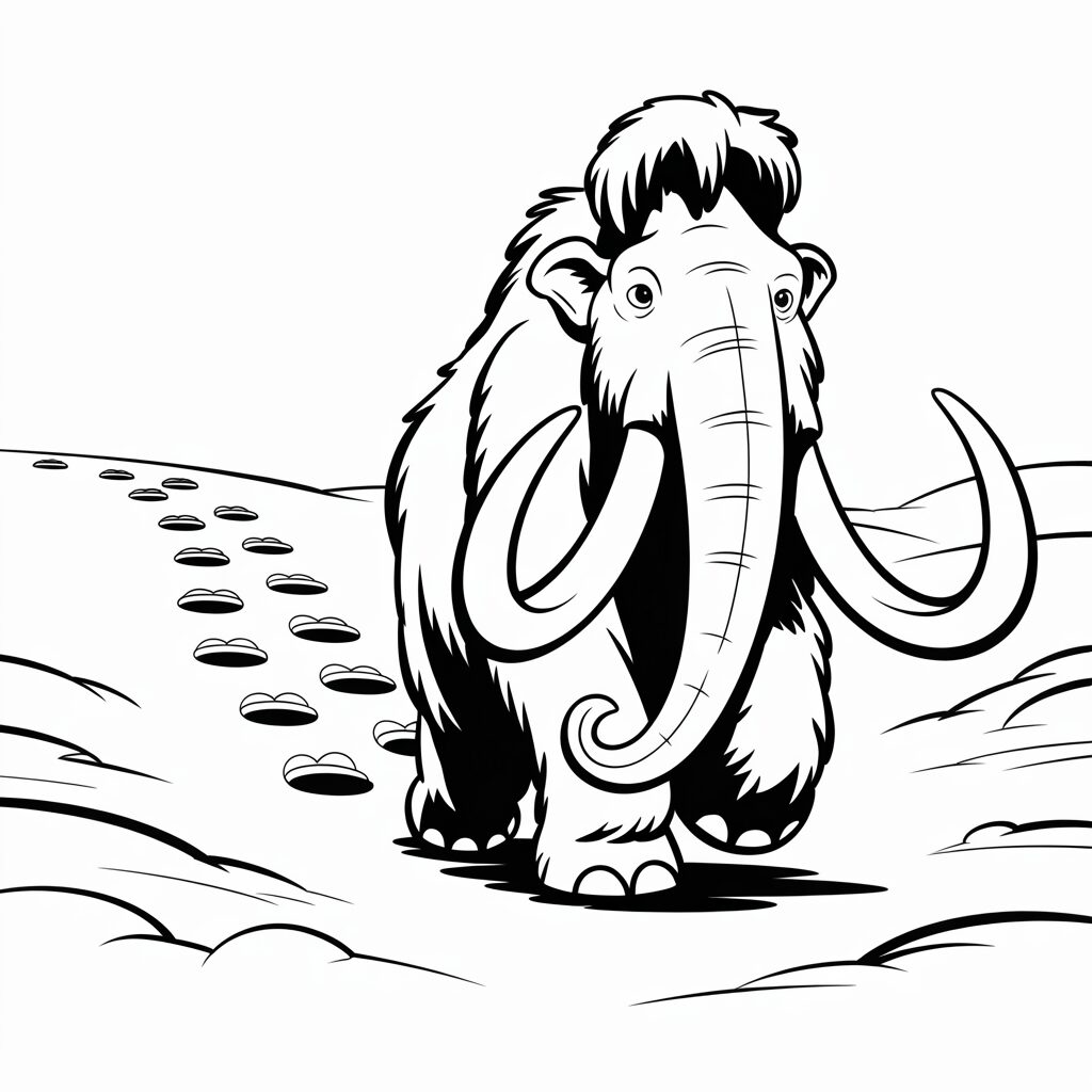 Manny de Mammoth kleurplaat