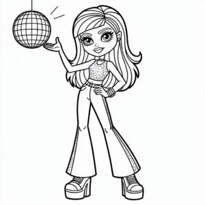 Monster High Disco Stijl Kleurplaat