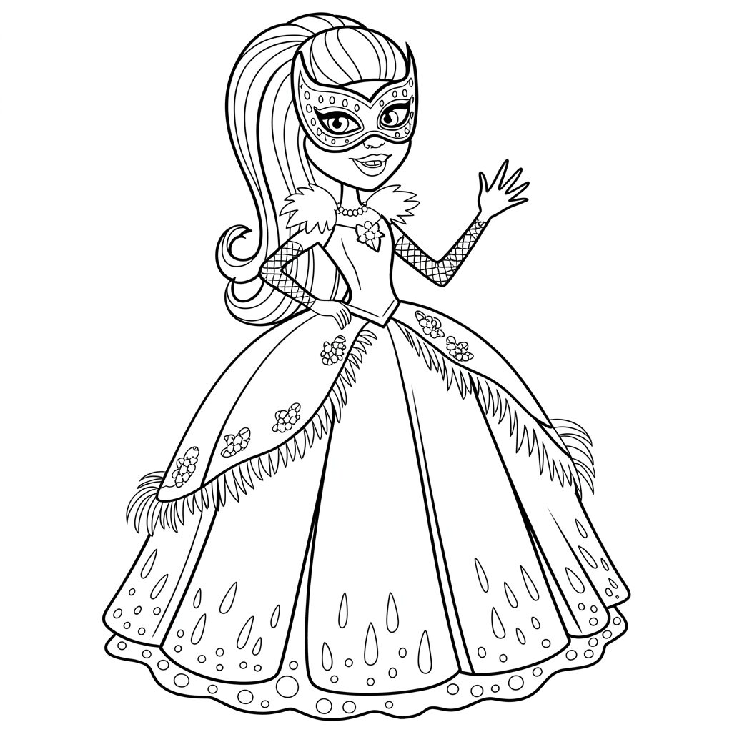 Monster High Gemaskerd Bal Kleurplaat