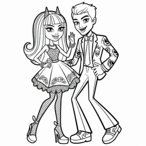 Monster High Koppel Dans Kleurplaat