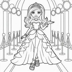 Monster High Rode Loper Kleurplaat
