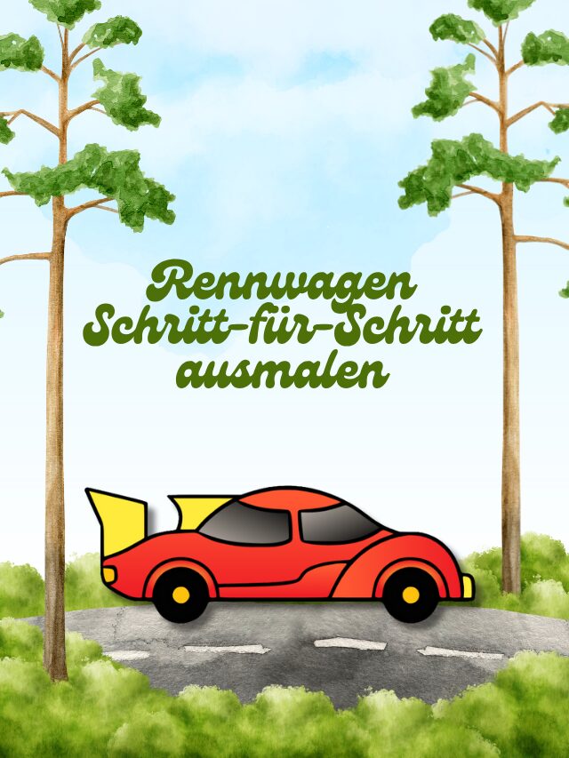 Rennwagen Schritt-für-Schritt ausmalen
