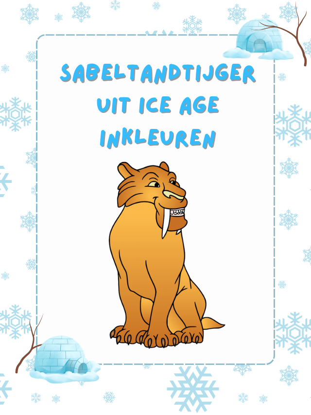 Sabeltandtijger uit Ice Age inkleuren