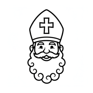 Cara de Sinterklaas – dibujo para colorear sencillo