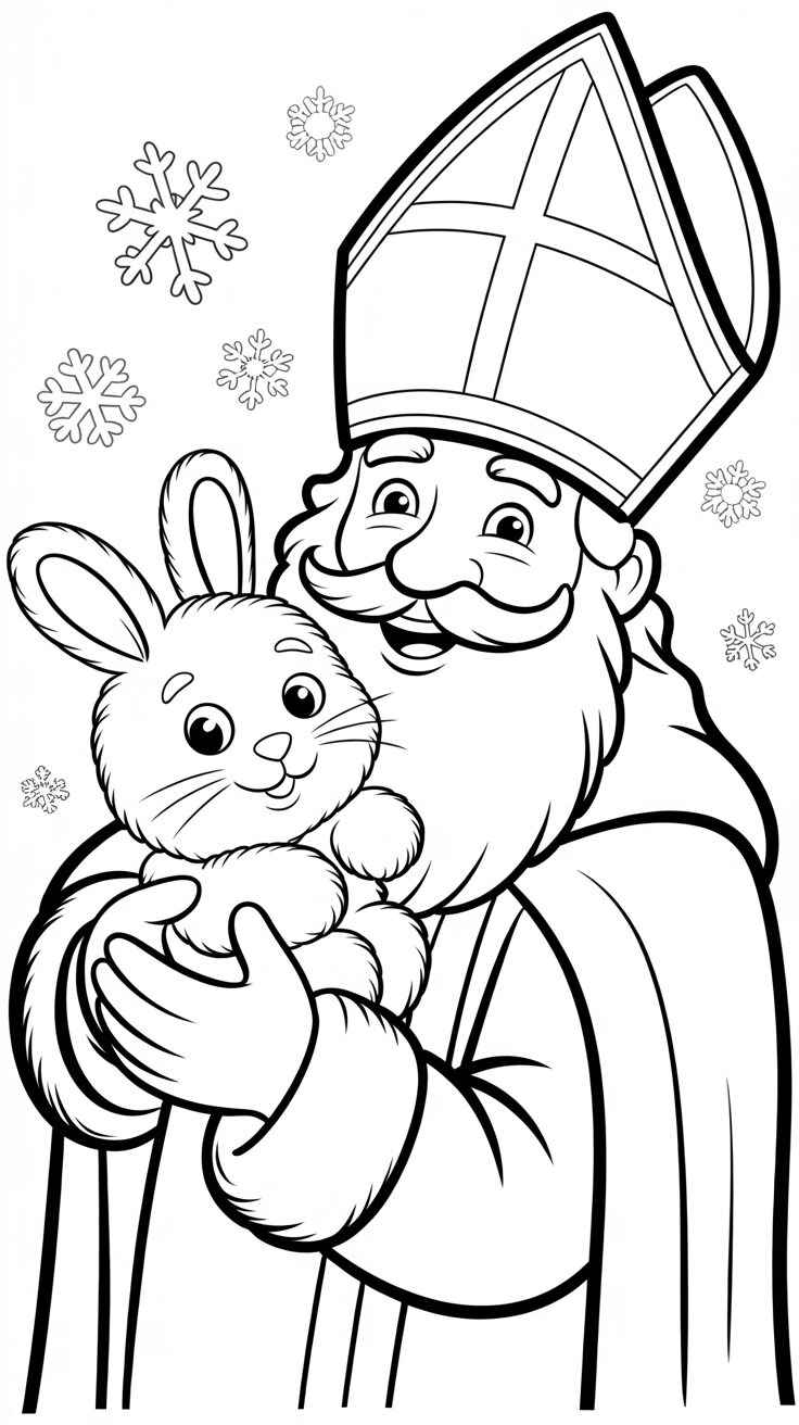 Sinterklaas met dieren kleurplaten