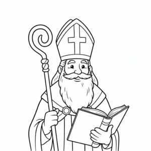 Sinterklaas con bastón y libro