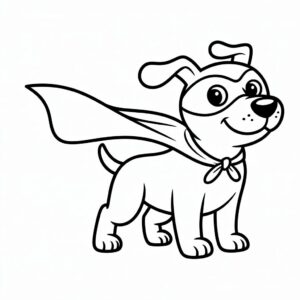 Page de coloriage chien super-héros