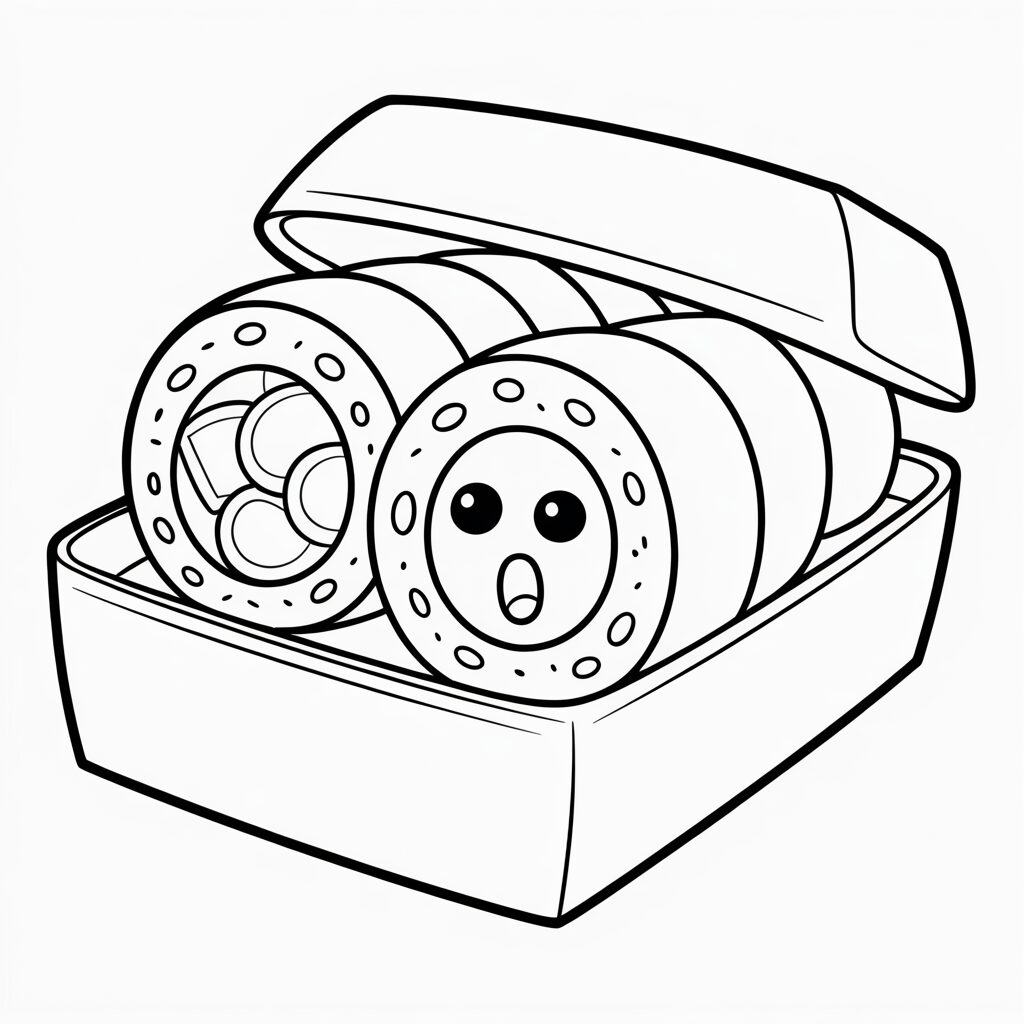 Sushi doos kleurplaat