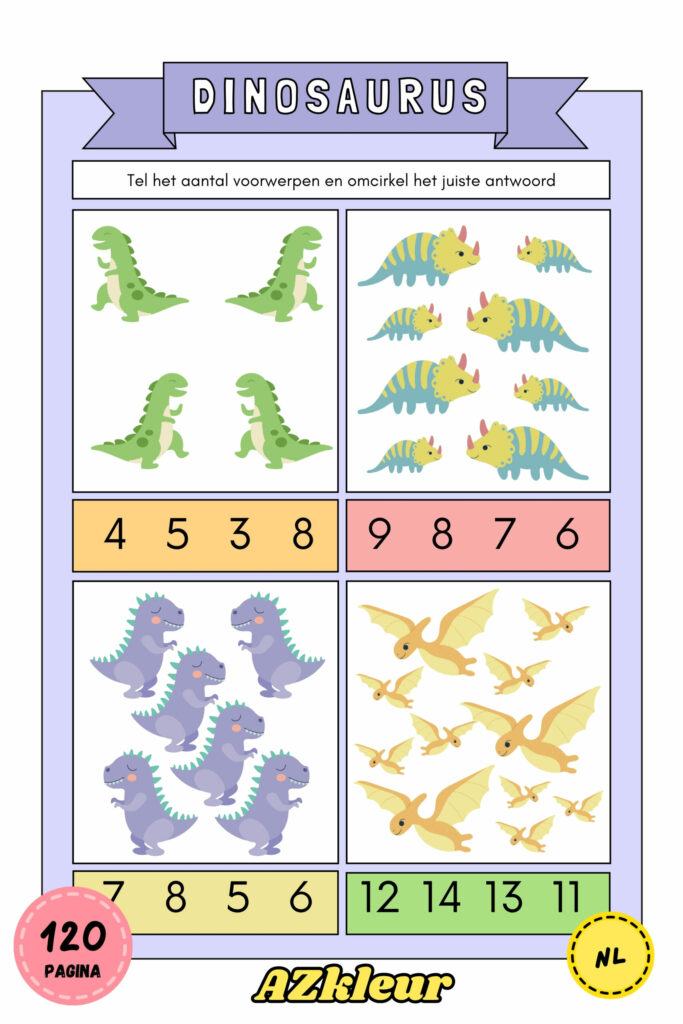 120 Pagina Dinosaurus Kleurplaten