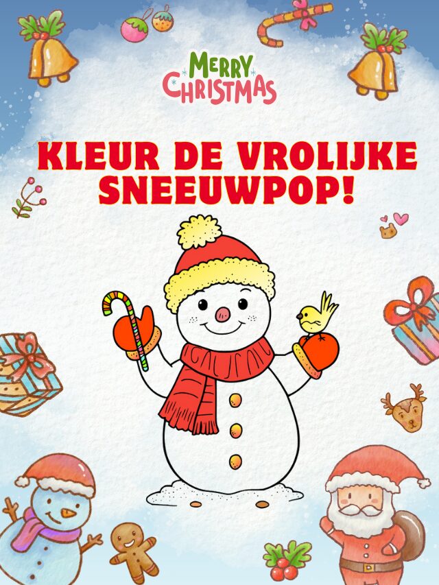 Kleur de vrolijke sneeuwpop!