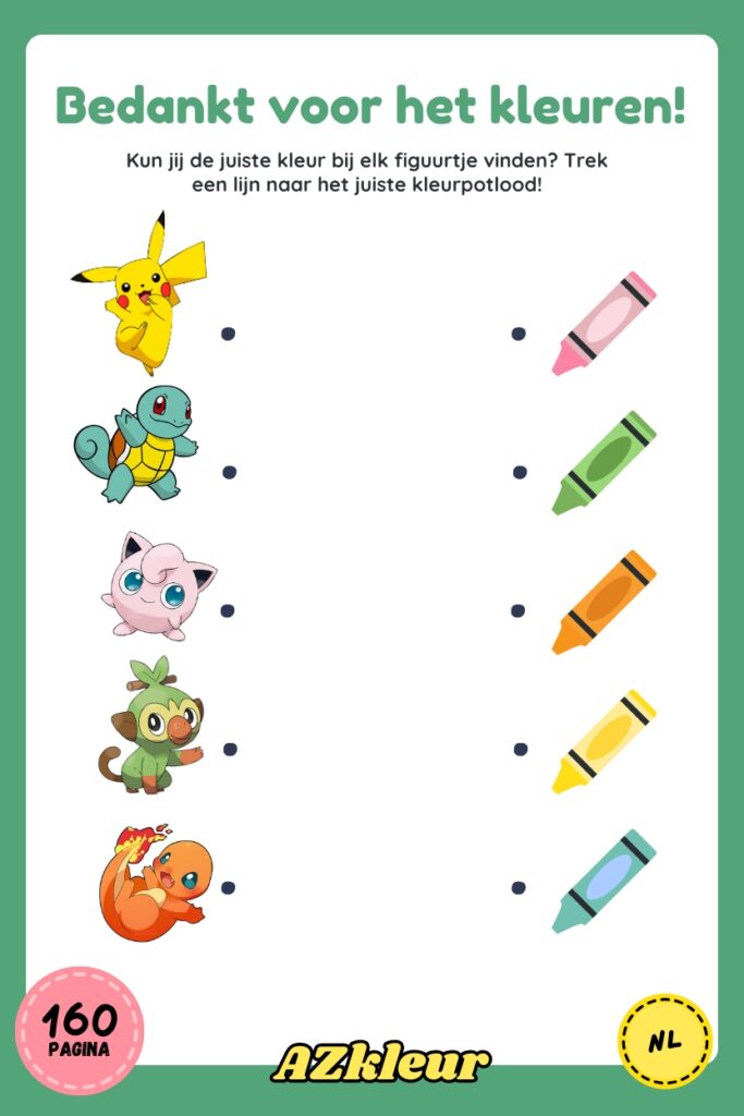 160 pagina Pikachu kleurplaten