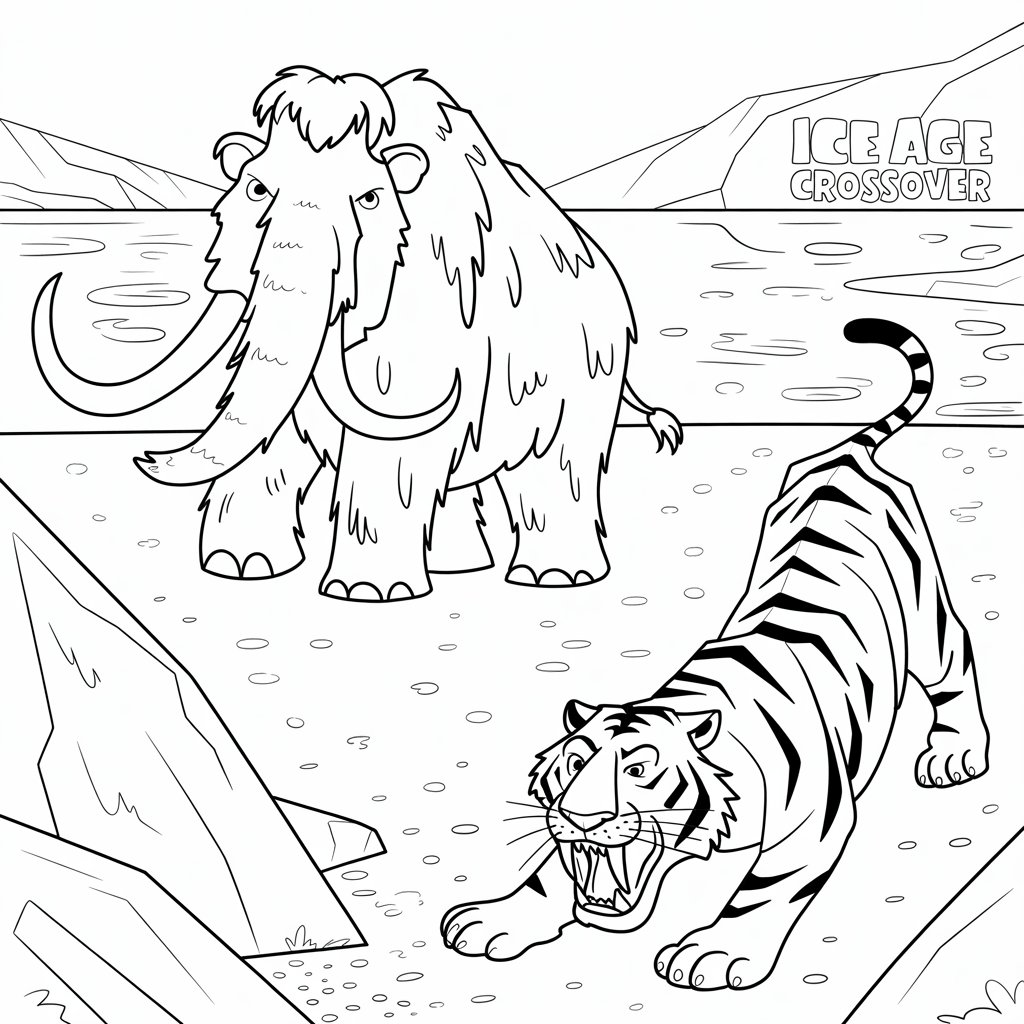 kleurplaat IJstijd Landschappen