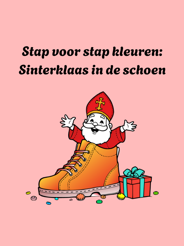Stap voor stap kleuren: Sinterklaas in de schoen