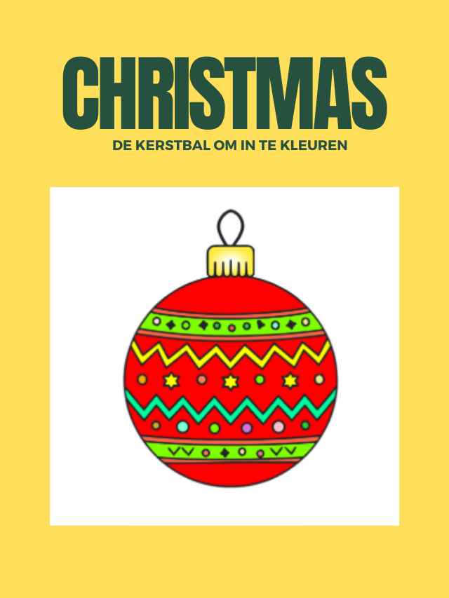 De kerstbal om in te kleuren