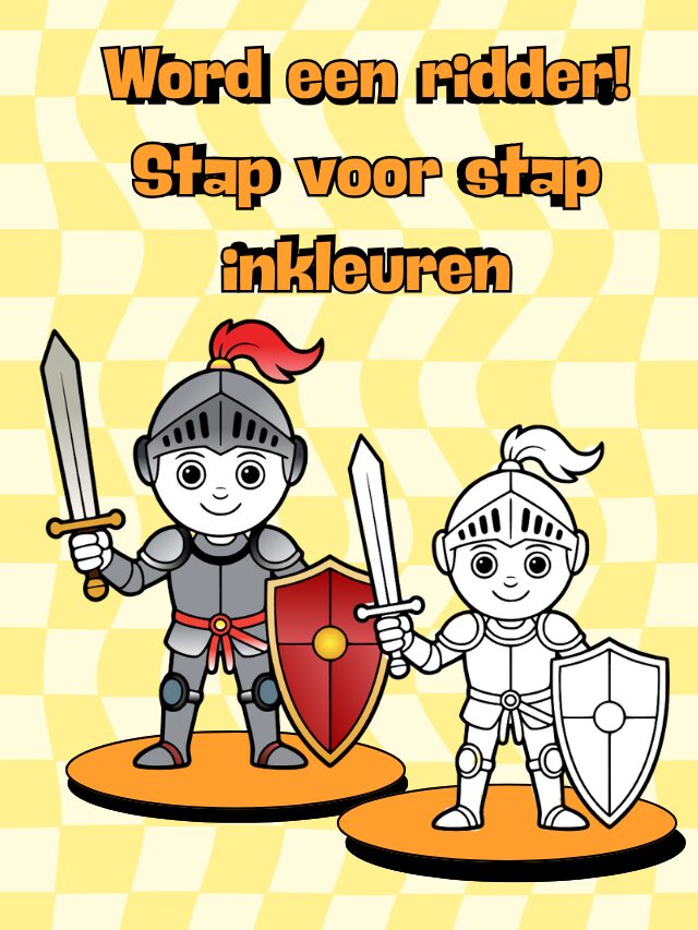 Word een ridder! Stap voor stap inkleuren