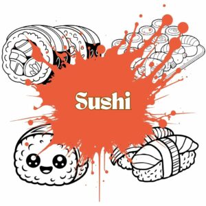 Sushi Kleurplaat