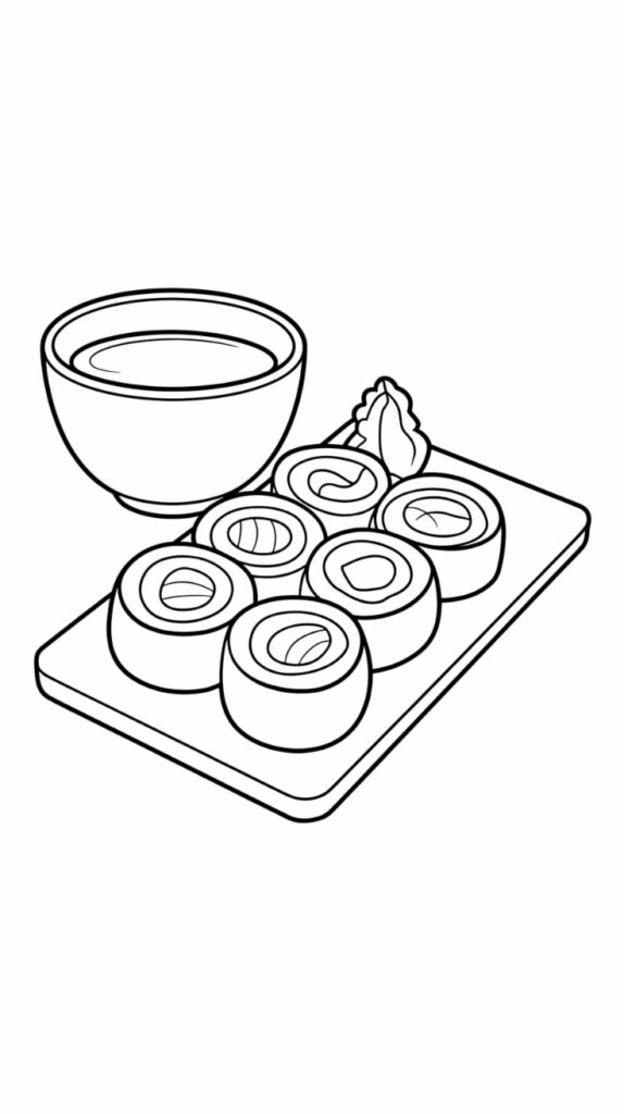 sushi coloring pages printable