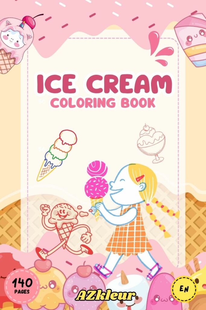 140 Pages Ice cream coloring pages