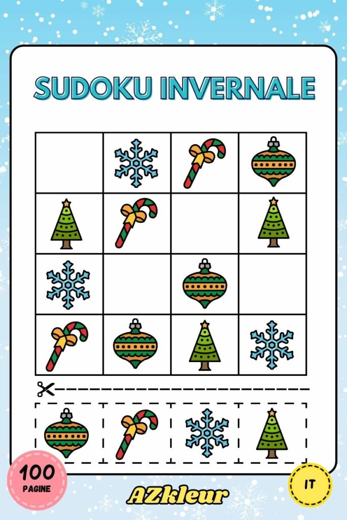 100 pagine Inverno Libro da Colorare