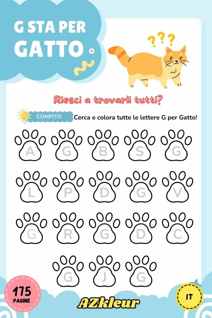175 pagine Gatto libro da colorare
