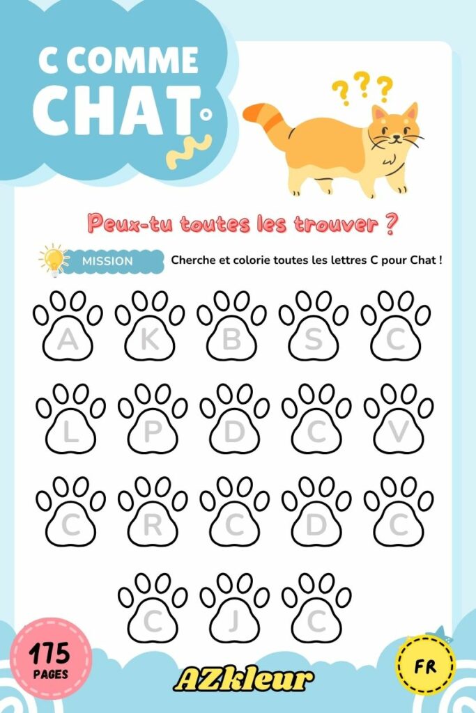 175 pages Chat livre de coloriage