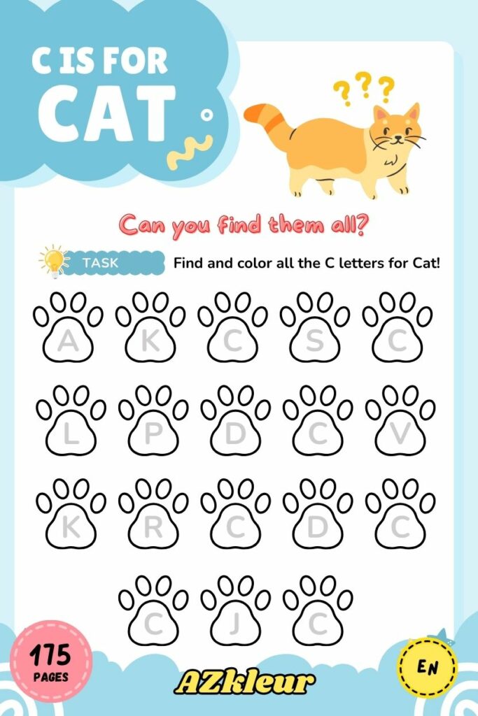 175 Pages Cat Coloring Book