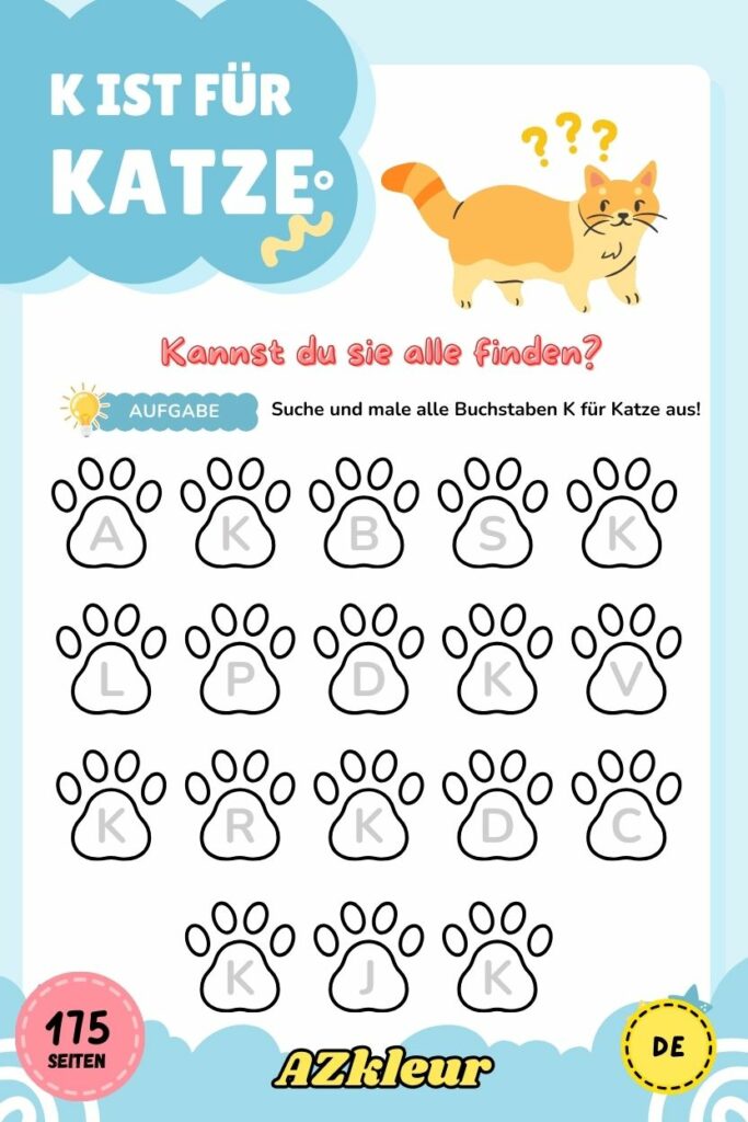 175 Seiten Katze Malbuch