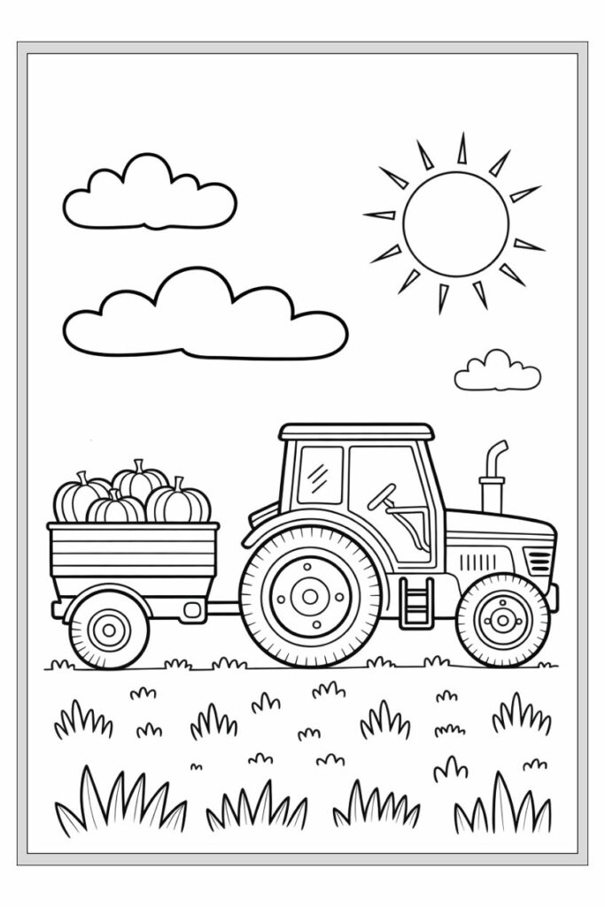 100 Pages Tractor Coloring Pages